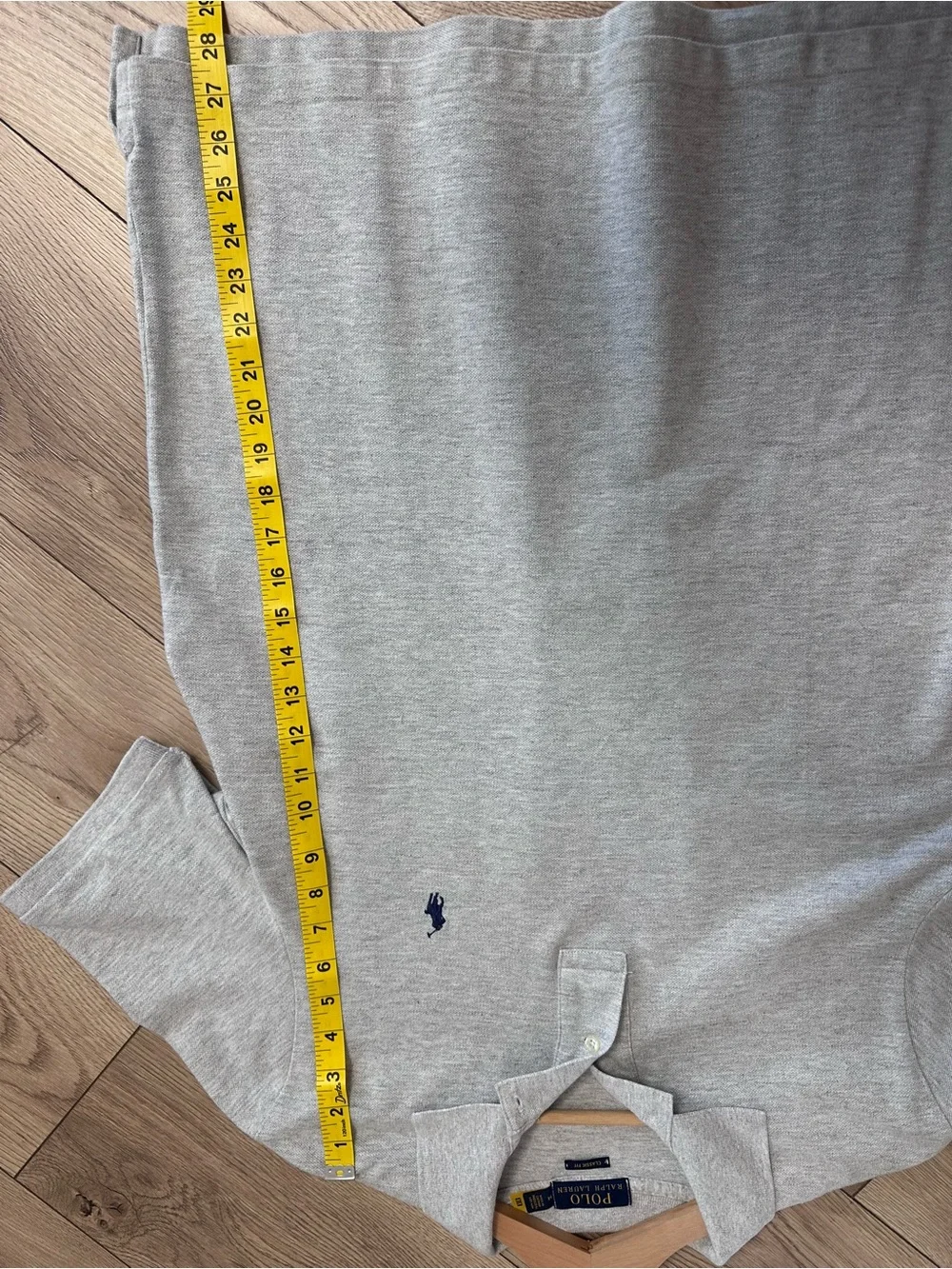 Ralph Lauren Men's Heather Gray Polo with Navy Pony Size M